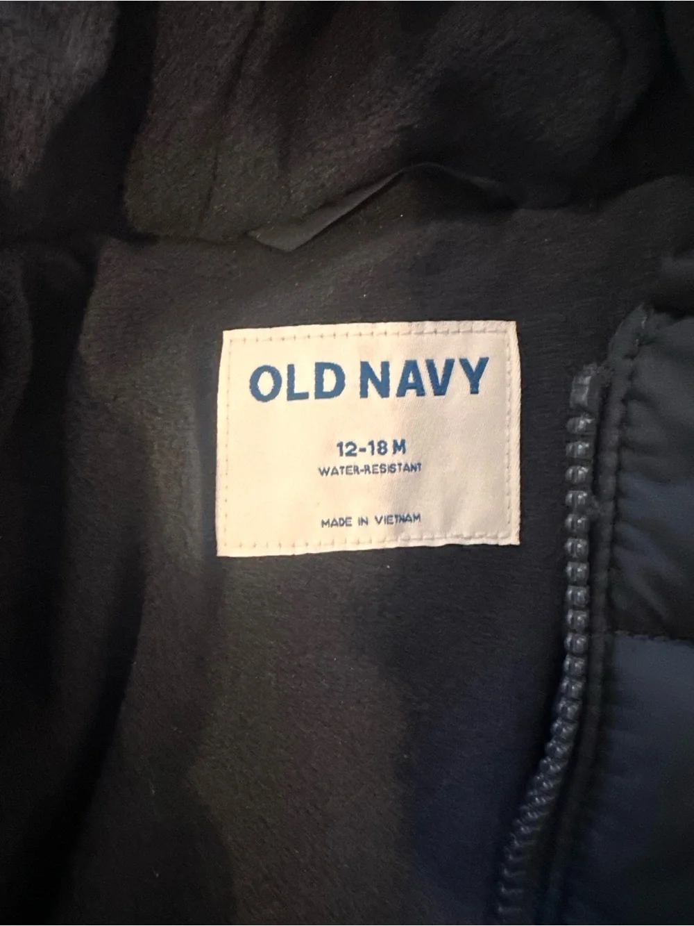 Old Navy Toddler Navy Puffer Jacket with Hooded Zip Front